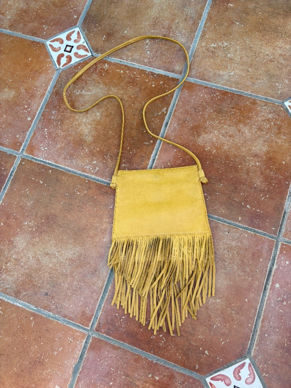 Hobo The Original Hobo - Yellow Leather Fringe Crossbody Bag